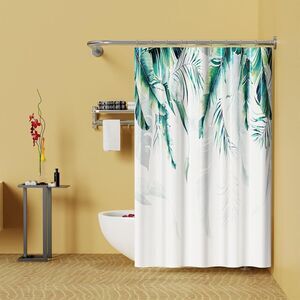 SIKAIQI Stretchable Stainless L Shaped Bathroom Bathtub Corner Shower Curtain